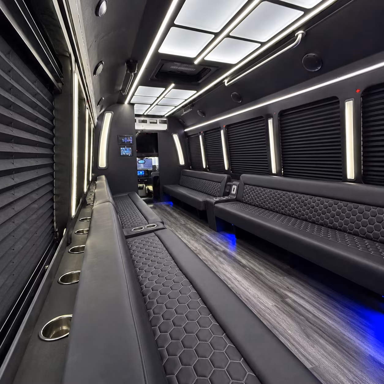 irving party bus rental interior